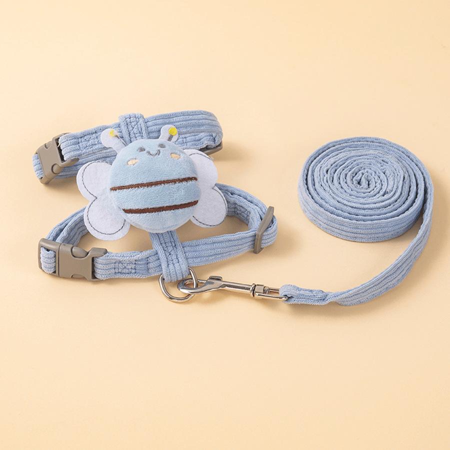 Dog leash, bee-shaped harness, cat leash, Teddy small dog walking leash, pet supplies