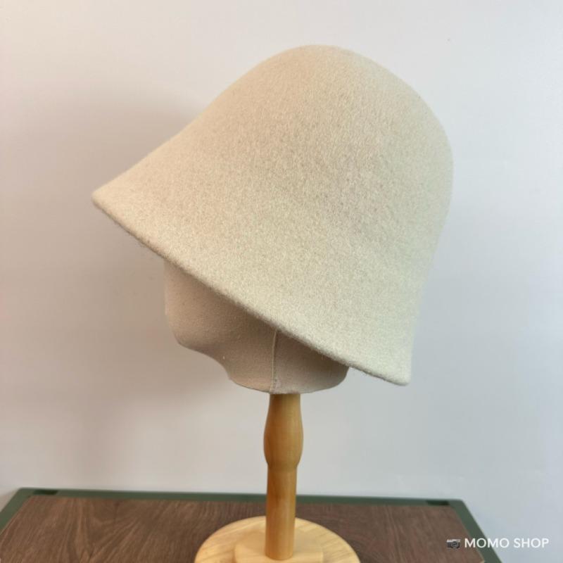 Australian Wool Bucket Hat Women's Autumn and Winter Light Luxury High-end Feeling Show Face Small Bucket Hat Cold Wind British Warm Hat