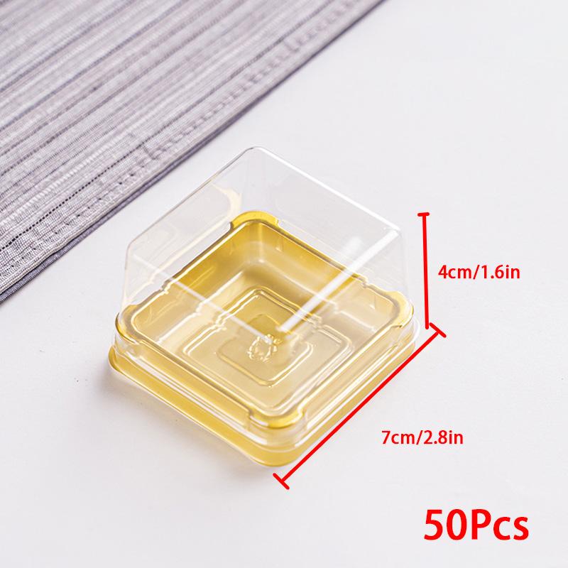 50 шт., наклейка для торта, прозрачные коробки для упаковки кексов, коробка для десертного торта, уплотнительная этикетка для контейнера