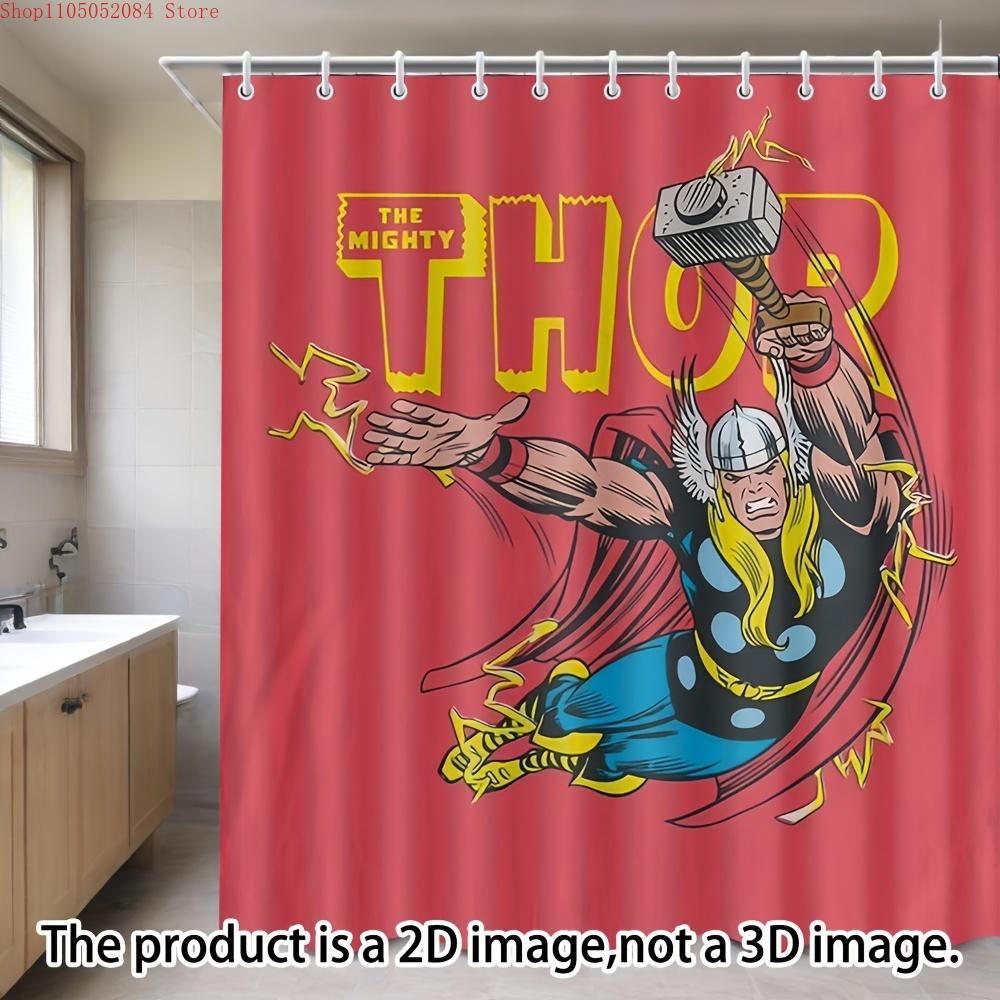 Spider-Man On Technical Blueprint Waterproof Shower Curtain For Superhero Bathroom Decor