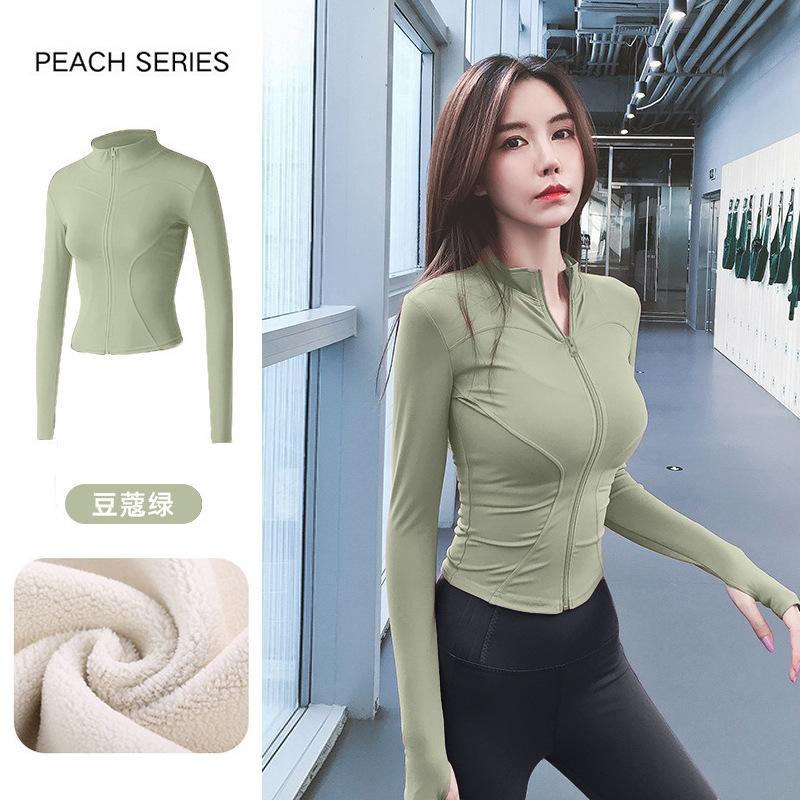 New spring velvet warm professional Pilates training yoga clothes top women's fitness running sports jacket