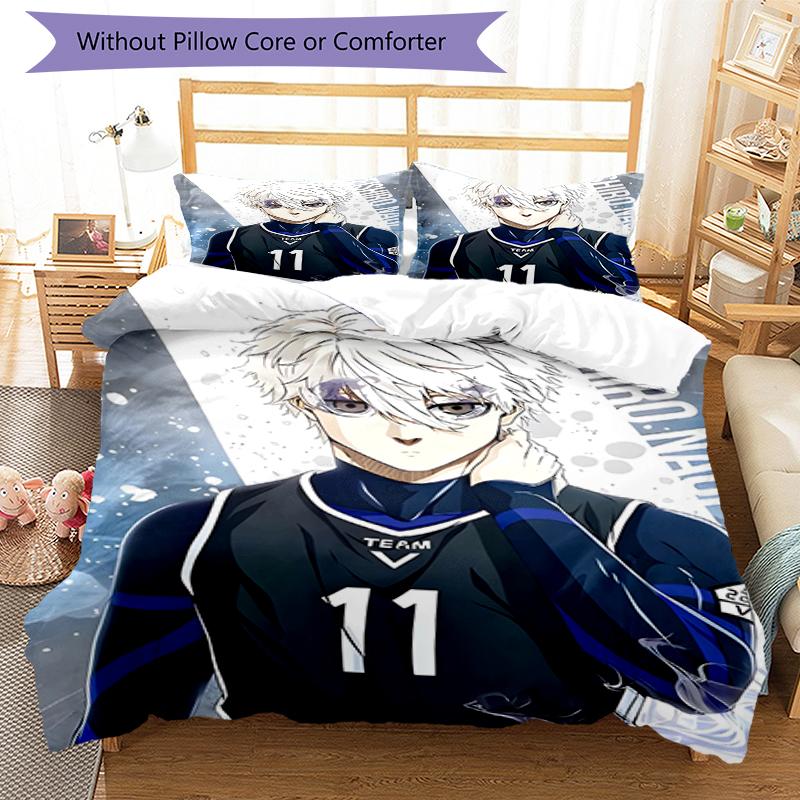 3pcs Nagi Seishiro BlueLock Bedding Set Duvet Cover Closure Includes 1 Duvet Cover & 2 Pillowcases, Soft and Comfortable for All Seasons.