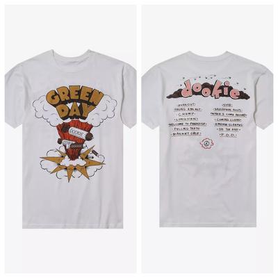 Винтажная футболка Green Day Dookie Сцена Хлопок Модные футболки Винтажная футболка для женщин мужчин Y2K Забавные Унисекс Футболки с коротким рукавом