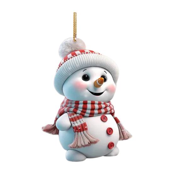 5 шт. Рождественский снеговик, подвеска, акриловый мультяшный снеговик, подвесные украшения, праздничная рождественская елка, подвесные снеговики для домашнего декора
