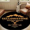 Western Adventure Romance Round Rug for Livingroom,Bedroom, Palyroom, Chair Rug, Area rug, Circle Carpet, Large Size Fan Christmas gift