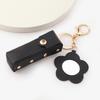 Portable Leather Lipstick Bag Makeup Pouch Lip Balm Bag Keychain Holder Creative Lipsticks Protective Cover With Mirror Gifts