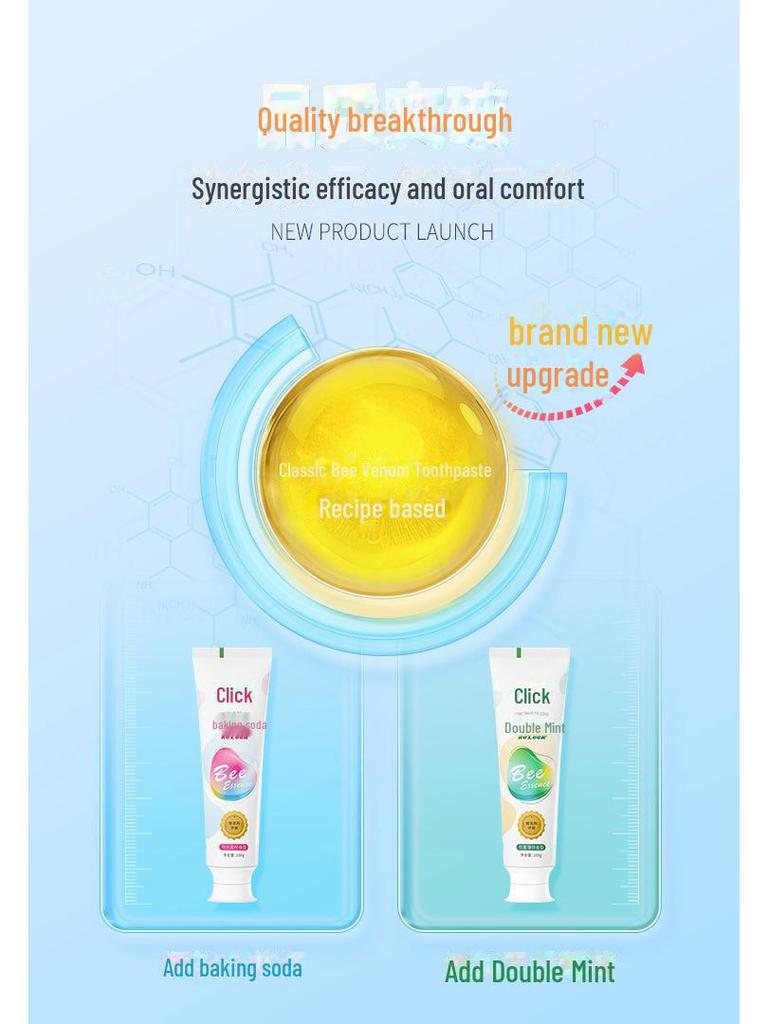 Kelike Bee Venom Whitening Toothpaste Pack - Double Mint & Baking Soda (6-Pack)