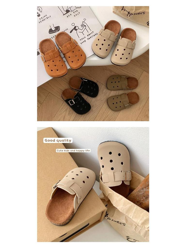 Новые унисекс ретро шлепанцы Birkenstock для детей - Закрытый носок, нескользящие, повседневная обувь для улицы на весну/лето