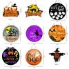 2D Halloween Wooden Sign Spooky Ghost Pumpkin DIY Halloween Wood Ornament with Rope Halloween Welcome Sign Garden Hanging Decor