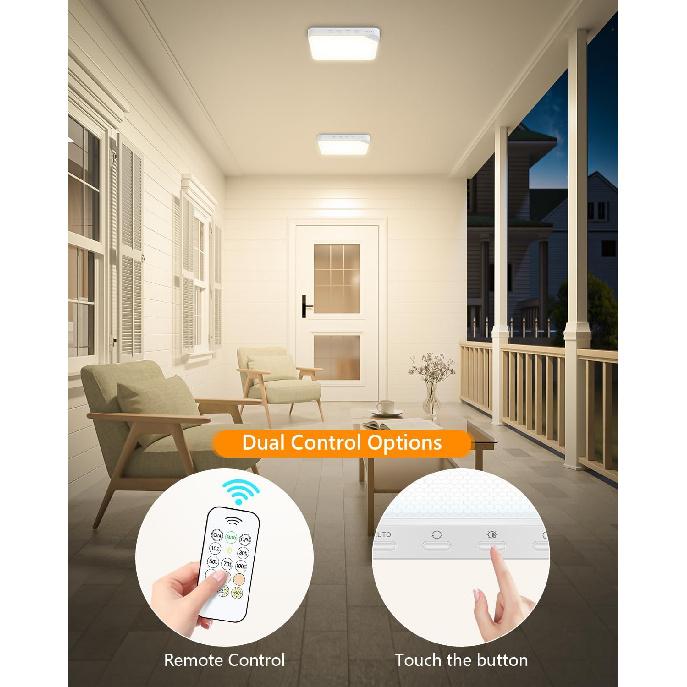 Rechargeable 6W Motion Sensor Light Indoor for Closet,Ceiling&Shower,2-Pack | No Wiring & Magnetic Stick-on Installation•Remote Control•5