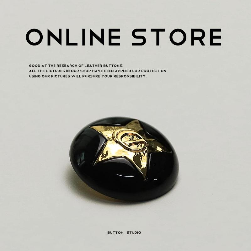 Знаменитая пентаграмма металлическая черная пуговица свитер куртка костюм кожаное пальто декоративные пуговицы