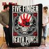 Five Finger Death Punch 2D Flat Pattern Flannel Blanket High quality All Seasons Warmth and Comfort Perfect for Christmas Gifts.PMT0914423