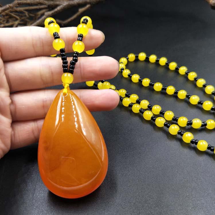 Этнический стиль бисерная подвеска из янтаря цепочка для свитера