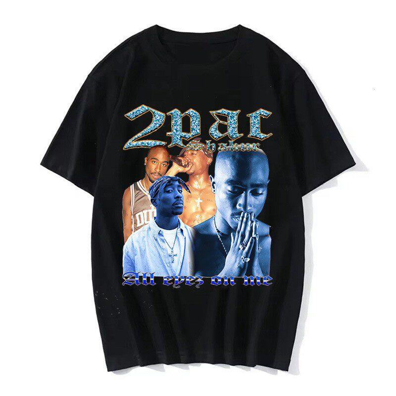 TUPAC Уличная одежда Харадзюку Футболки Женские Харадзюку Топ Футболки Женская Футболка Хип-Хоп Рэпер Графический Принт Повседневная Футболка Одежда
