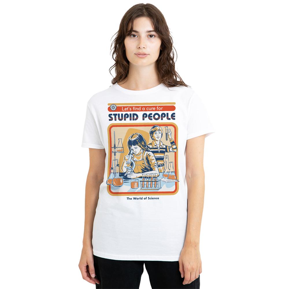 Steven Rhodes Womens/Ladies Let´s Find A Cure For Stupid People T-Shirt