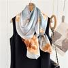 53x170cm100% Mulberry Silk Scarf Floral Print Long Shawl Lightweight Spring Summer Wrap Elegant Fashion Accessory for Women