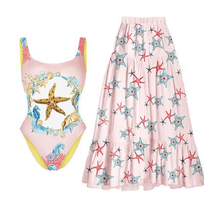 Новый сексуальный цельный купальник с открытой спиной для женщин, симпатичный обтягивающий консервативный купальник с сетчатой юбкой