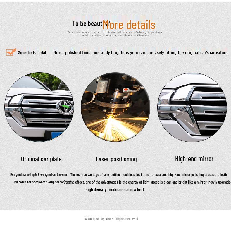 Подходит для Land Cruiser 2008-2021 годов выпуска: Спортивная отделка и рамка центральной решетки радиатора