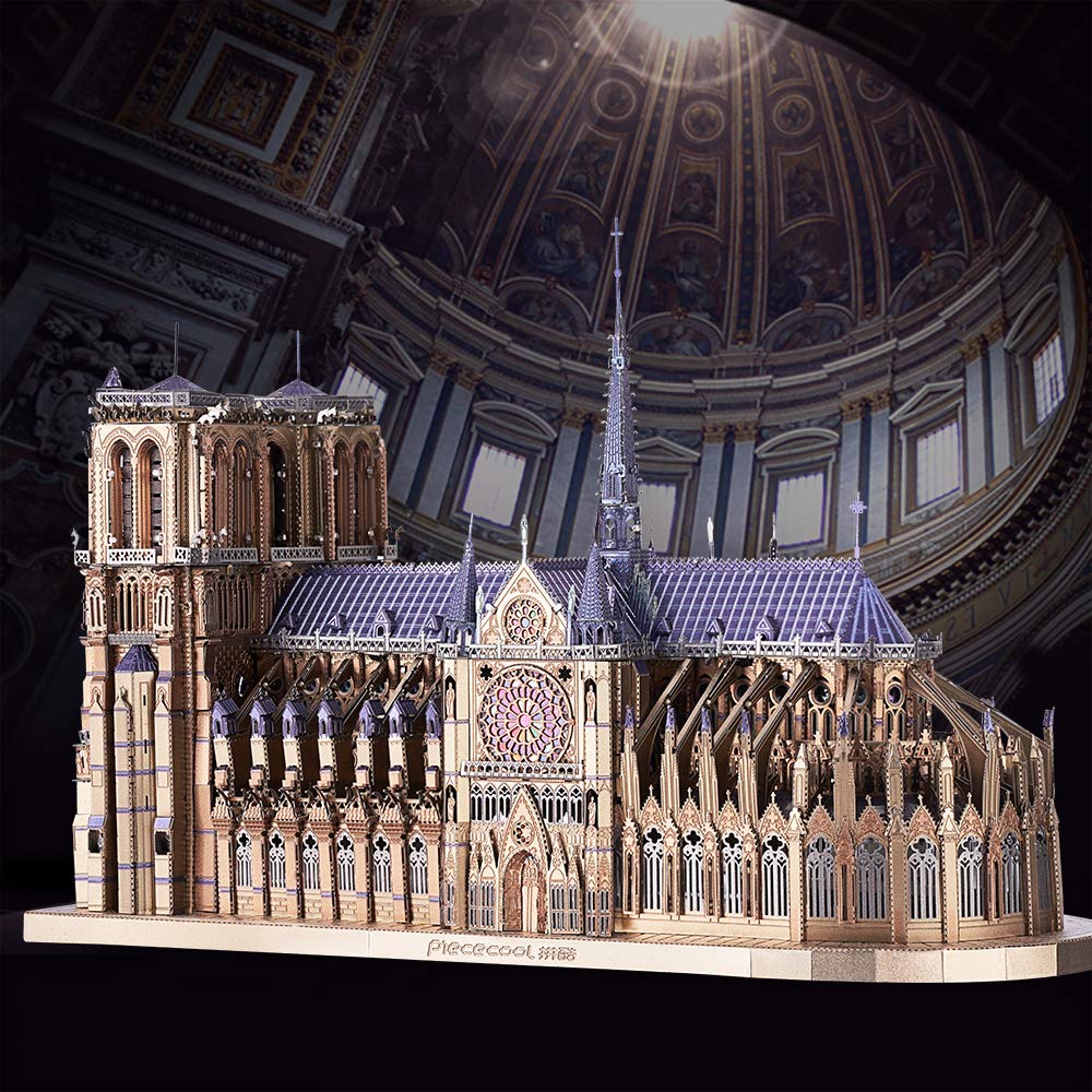 Piececool 3D Notre Dame Metallic Nano Сделано из сборочных инструментов без клея 5 звезд сложности для коллекционной фигурки головоломки, собора/набора инструментов, головоломки,