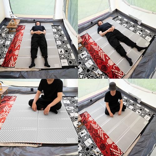 Captain Stag IXPE Foam Camping Mat, Double, 116 x 183 cm, Aluminum-Coated, with Storage Bag, Black x Silver, UB-3086