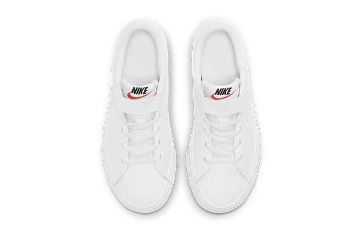 Nike Court Legacy Противоскользящая Амортизация Баланс Низкие Кеды для Скейтборда Белые Детские Возраст 3 7 Лет DA5381-100