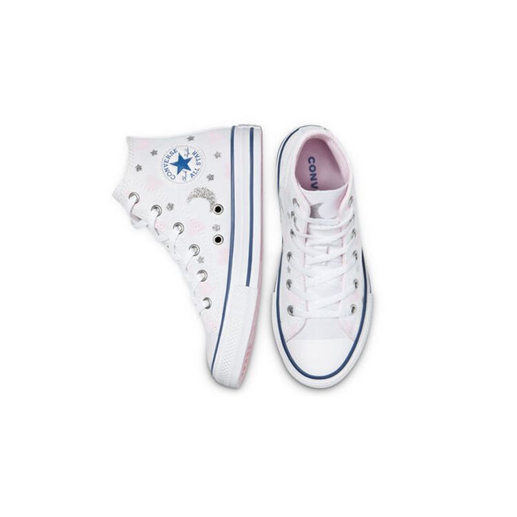 Converse Детские кроссовки Chuck Taylor All Star High GS My Wish Белый Розовый Серебристый 671094C
