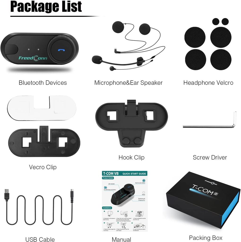 New and improved Freedconn motorcycle music Bluetooth LCD Japanese voice pairable with other simultaneous Japanese instruction manual of TCOM-SC