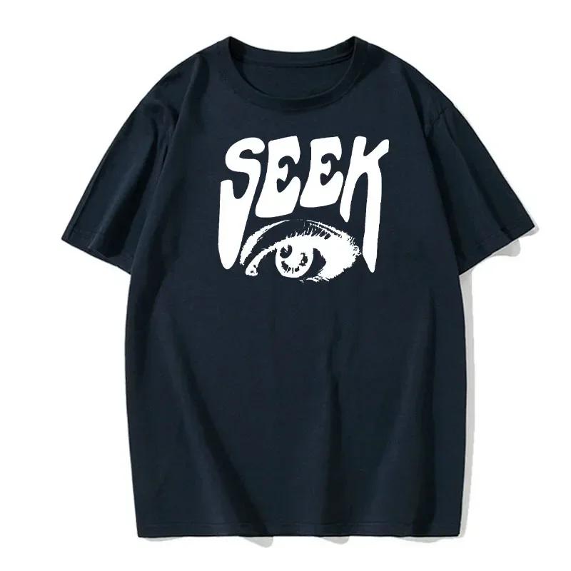 Футболки с принтом Seek Anticipated Gaze для мужчин, мягкие свободные футболки, дышащие летние уличные футболки в стиле хип-хоп, свободные футболки из хлопка
