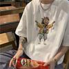 Летняя новая стильная мужская футболка с коротким рукавом из чистого хлопка свободного кроя с круглым вырезом повседневная футболка топ