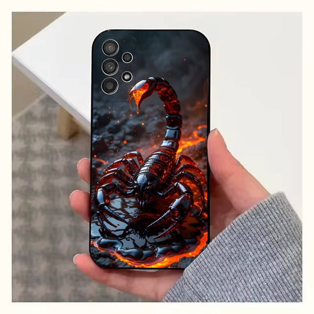Крутой Арт Животное Скорпион Чехол для Телефона Для Samsung S25,S24,S23,S22,S20,S21,S10,Ultra,Plus,Lite,FE,Мягкий Силиконовый Черный Чехол