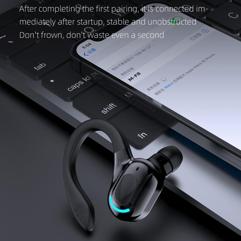 M-F8 Водонепроницаемые подвесные наушники с одним ухом, Bluetooth-совместимые 5,2 с шумоподавлением, спортивные беспроводные наушники для бизнеса, гарнитура