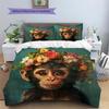 Floral wreath animal  Pattern Bedding Quilt Set Quilt Cover Pillowcase Home Decoration  Gift (1 * duvet cover + 2 * pillowcase, without core)