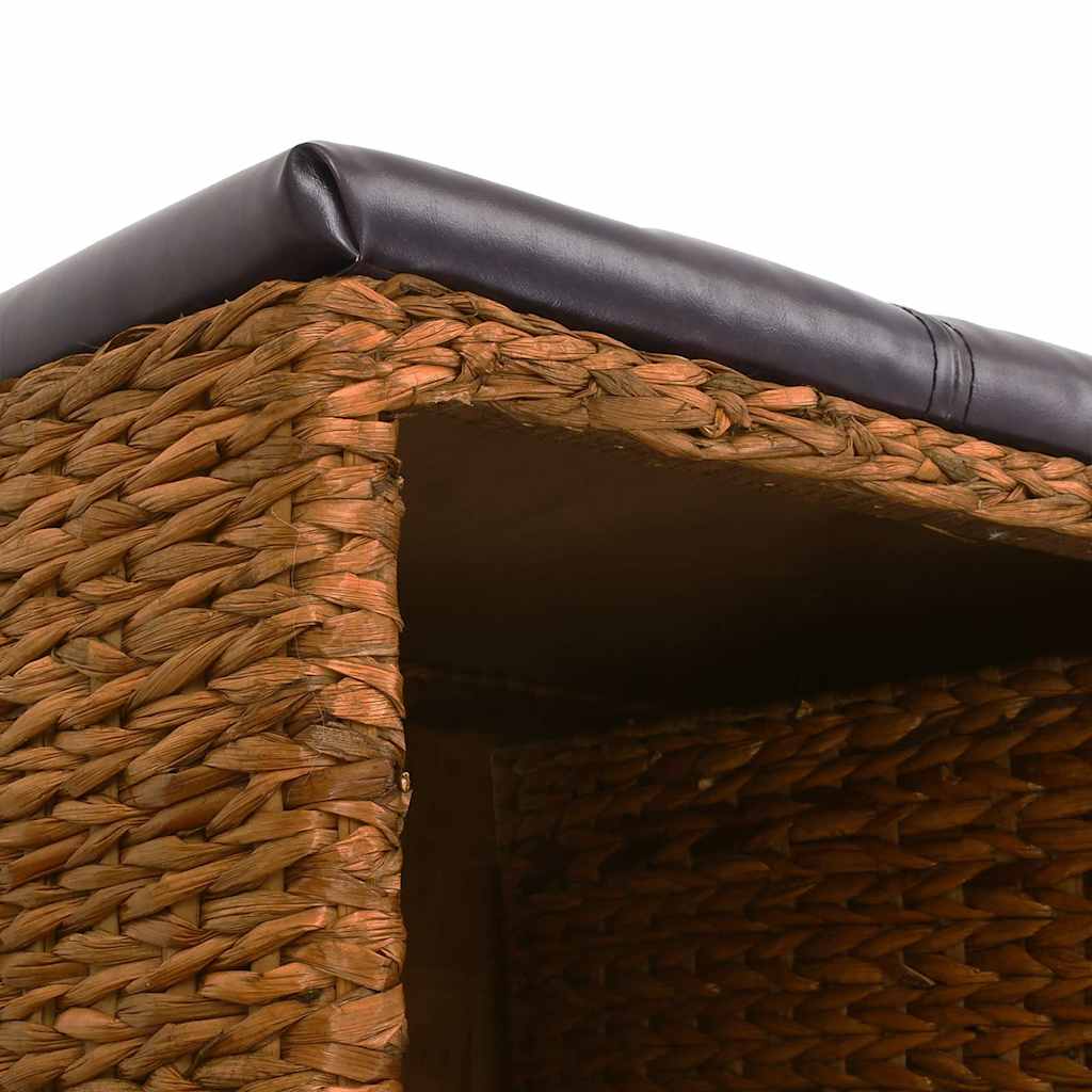 Seagrass Bench with 2 Baskets 71*40*42 cm Brown