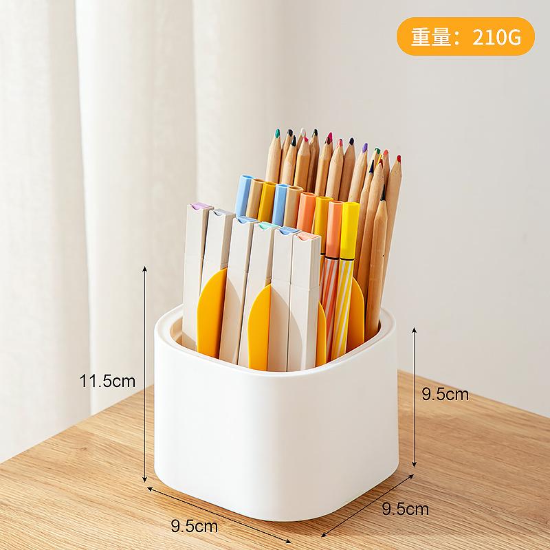 Настольный органайзер, прозрачный вращающийся держатель для ручек, полка-органайзер, цилиндр для канцелярских принадлежностей, держатель для ручек