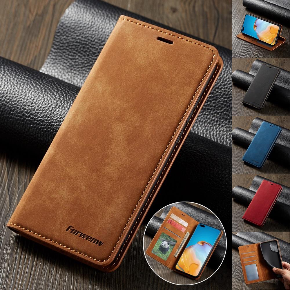 Ультратонкий матовый кожаный чехол-книжка для Huawei P40 P30 P20 Mate 30 20 Pro Lite с отделением для карт P Smart Plus 2019 2020 Fold
