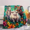 1PC Soft Cute World Print FlAannel Blanket, High quality Comfortable for All Seasons, Home Decor, Warmth and Comfort