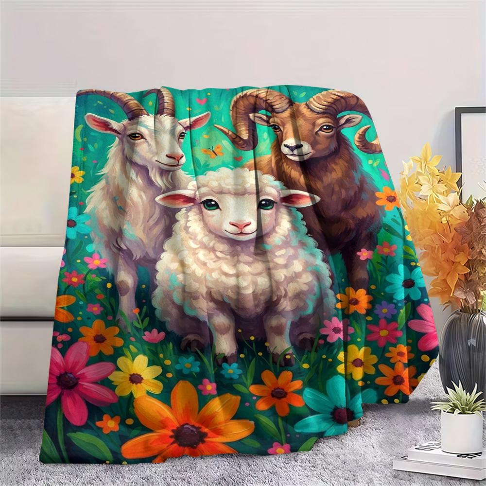 1PC Soft Cute World Print FlAannel Blanket, High quality Comfortable for All Seasons, Home Decor, Warmth and Comfort