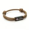 Type 2 Diabetes Bracelet Stainless Steel Engraved Bar Double Braided Nylon Rope for Men Women