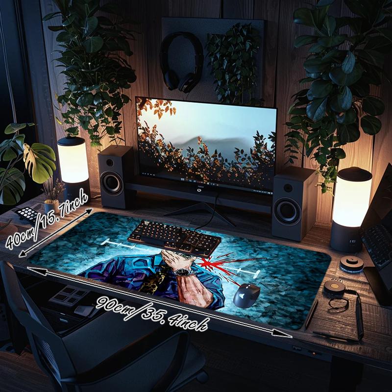 1Pc Blood Power Gaming Mouse Pad Keyboard Desk Mat Non-slip Rubber Lock Edge Waterproof Computer Mousepad for Office Home Decor Y131