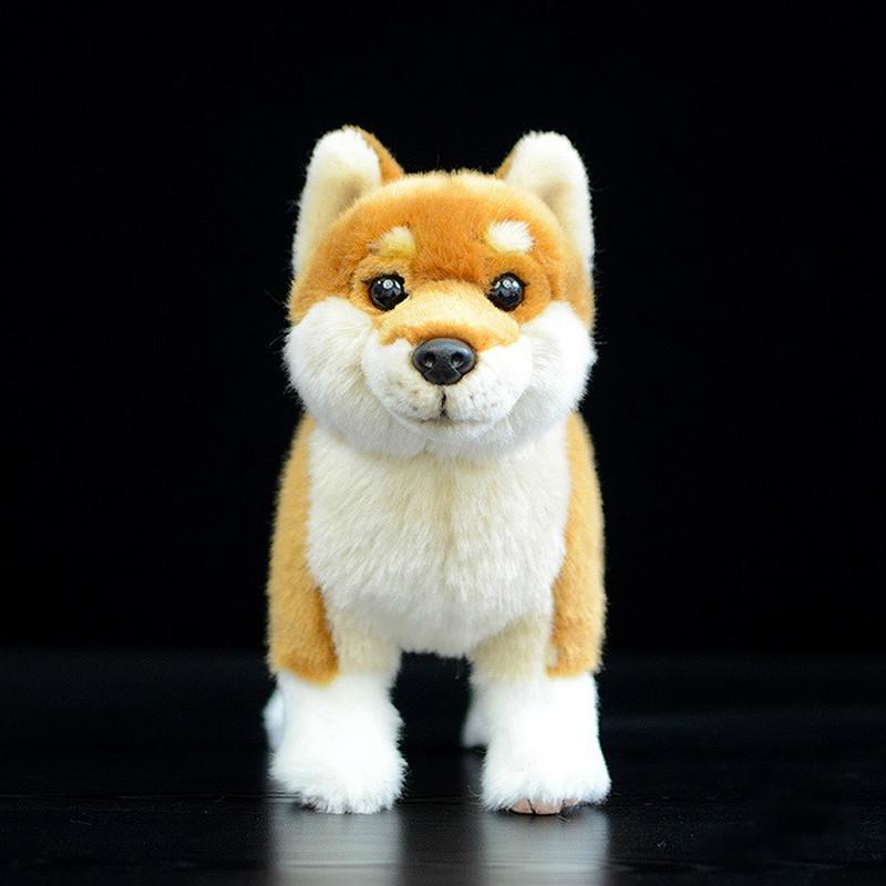 Cute Dog Doll Simulation Japanese Shiba Inu Akita Dog Figurine Standing Dog Plush Toys
