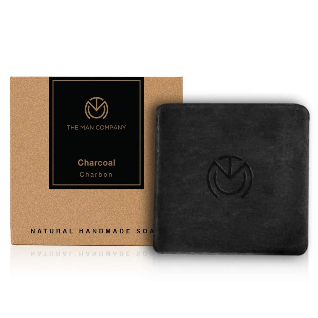The Man Company Activated Charcoal Natural Hand Made Soap, Tan & Dead Skin Remover, 125Gm