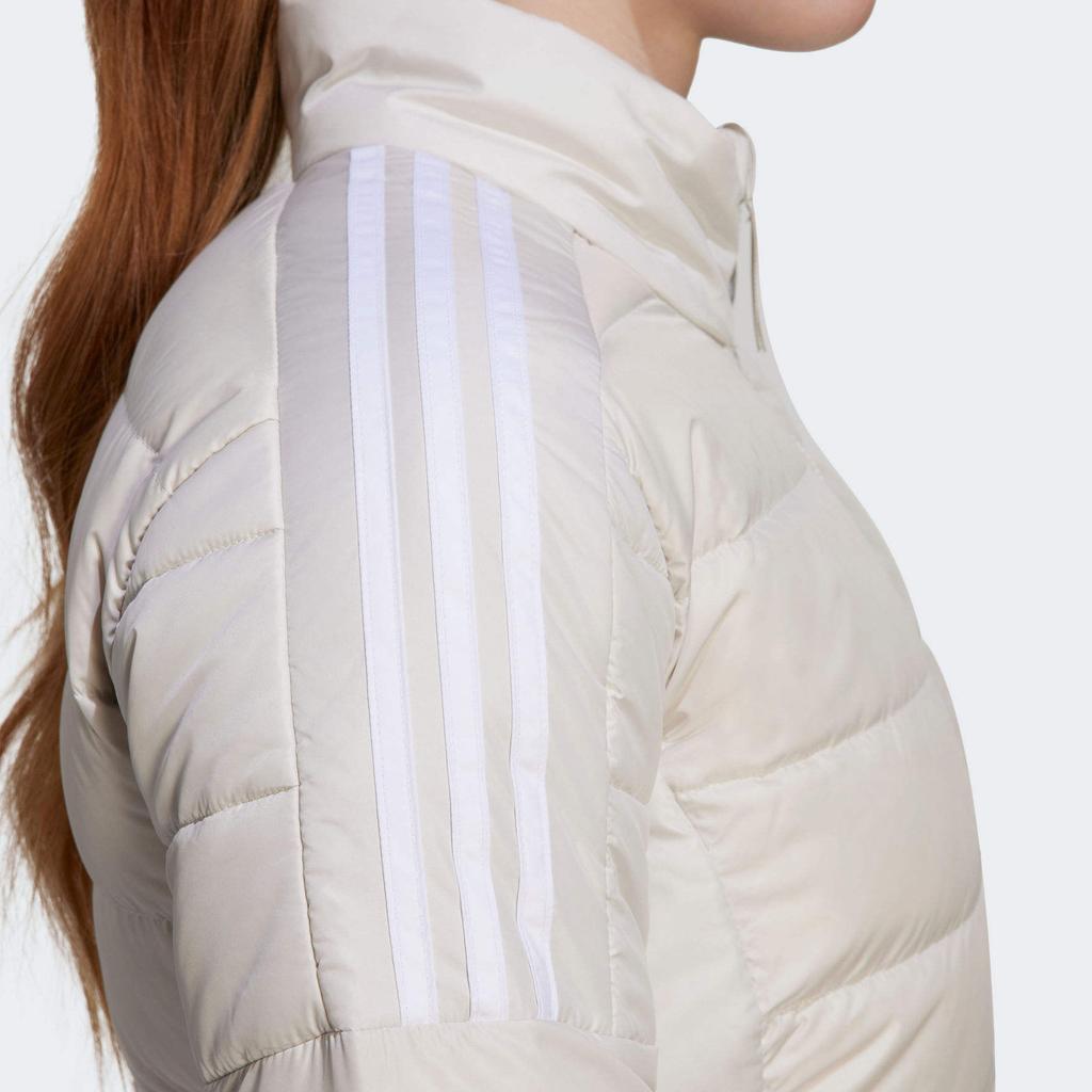 adidas Однотонная приталенная куртка с длинным рукавом на молнии для женщин, белая HK4664