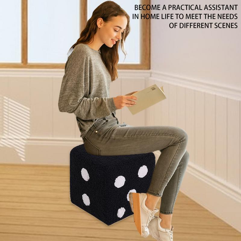 Dice Stool Chair Entrance Foot Stool For Door 7.87x7.87x7.87Inch Small Soft Chair Removable And Washable Cube Entrance Decor