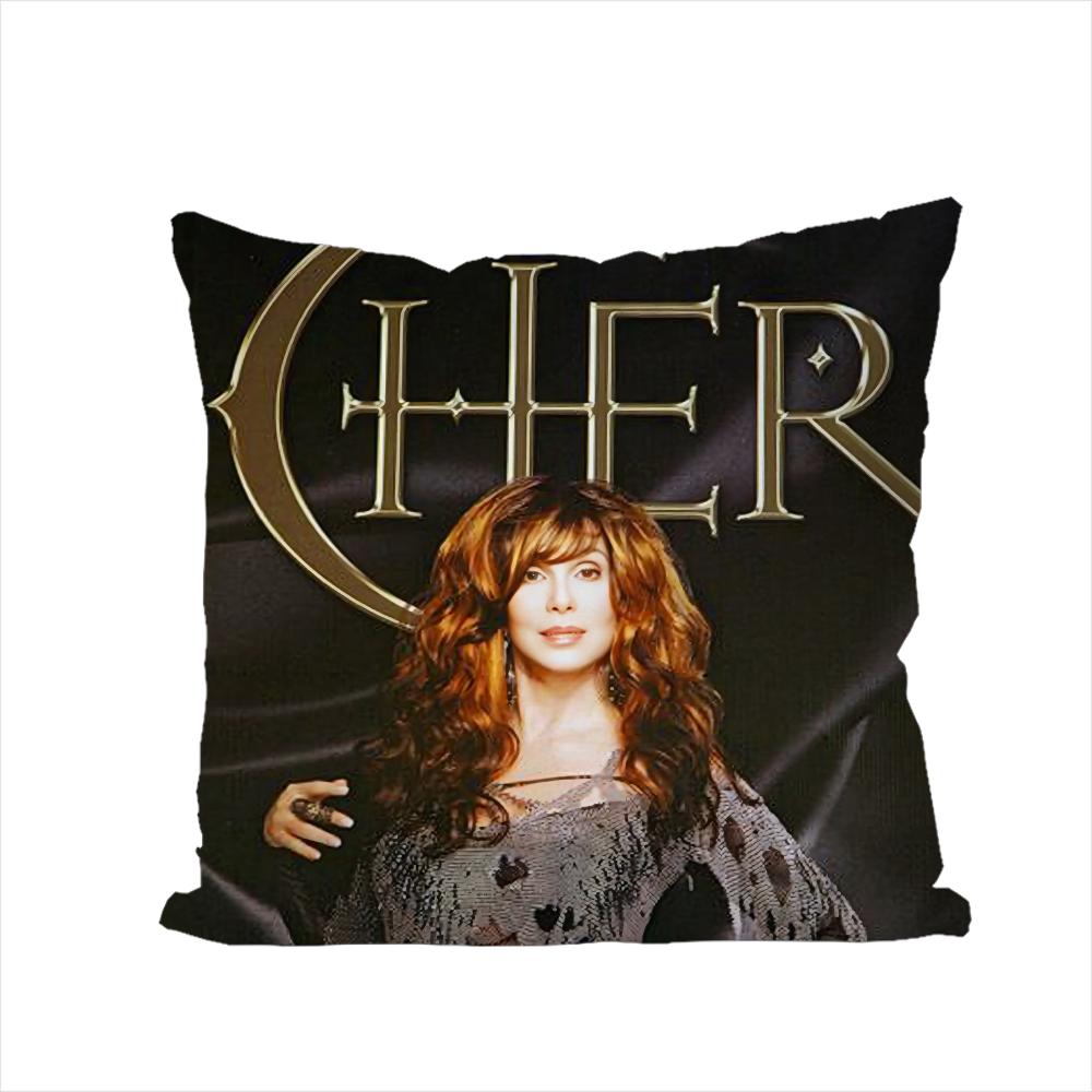 Actor CCher Pillow Case For Car Sofa Decorative Home Doublesided Print Plush Square Throw Pillow Cushion Cover