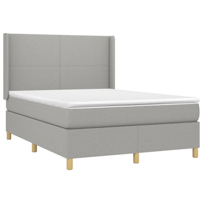 Maison Exclusive - Sommier à lattes de lit matelas LED Gris clair 140x190 cm Tissu