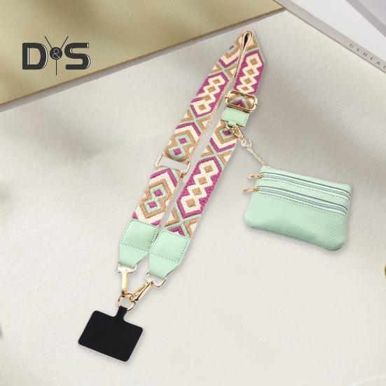 Phone Strap Neck Phone String with Zipper Wallet Pouch Shoulder Strap Purse Badge Holder for Travel Outdoor Grocery Shopping