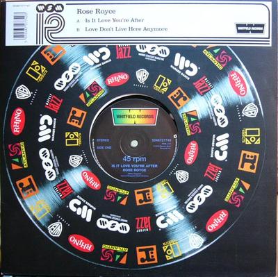 12-дюймовая пластинка ROSE ROYCE - Это любовь, которой ты ищешь / Любовь Дон 5046727740 Whitfield Recor 2004 UK Соул/Фанк Б/У