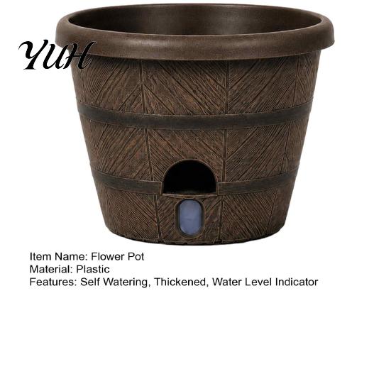 Small Large Plant Container Self Watering Planter with Water Level Indicator And Reservoir, Double Layer Flower Pot Plastic Drainage Holes for Indoor