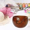 Wooden Yarn Bowl Portable Knitting Wool Threads Storage Hook Holder Accessories