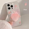 Summer Cream Strawberry Apple 16 Mobile Phone Case 13 Glitter Powder Iphone14promax Suitable for 11 Stand 12